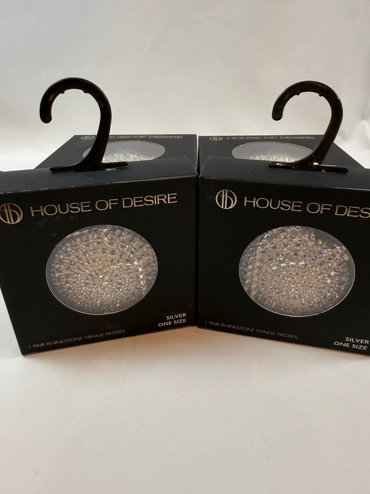 House of Desire Silver Rhinestone Fringe Pasties